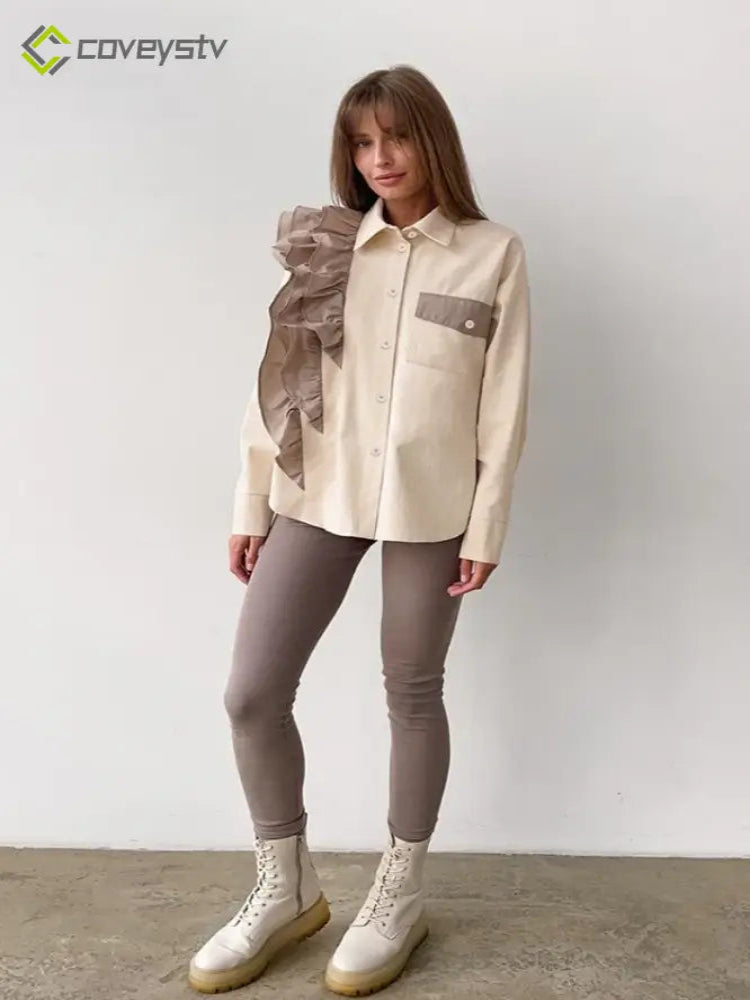 Asymmetrical Color Block Blouse