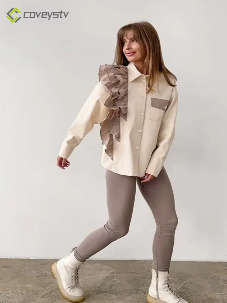 Asymmetrical Color Block Blouse