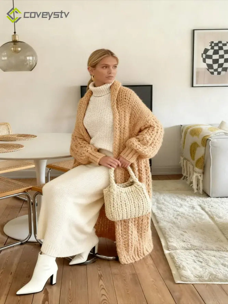 Chunky Knit Openwork Cardigan
