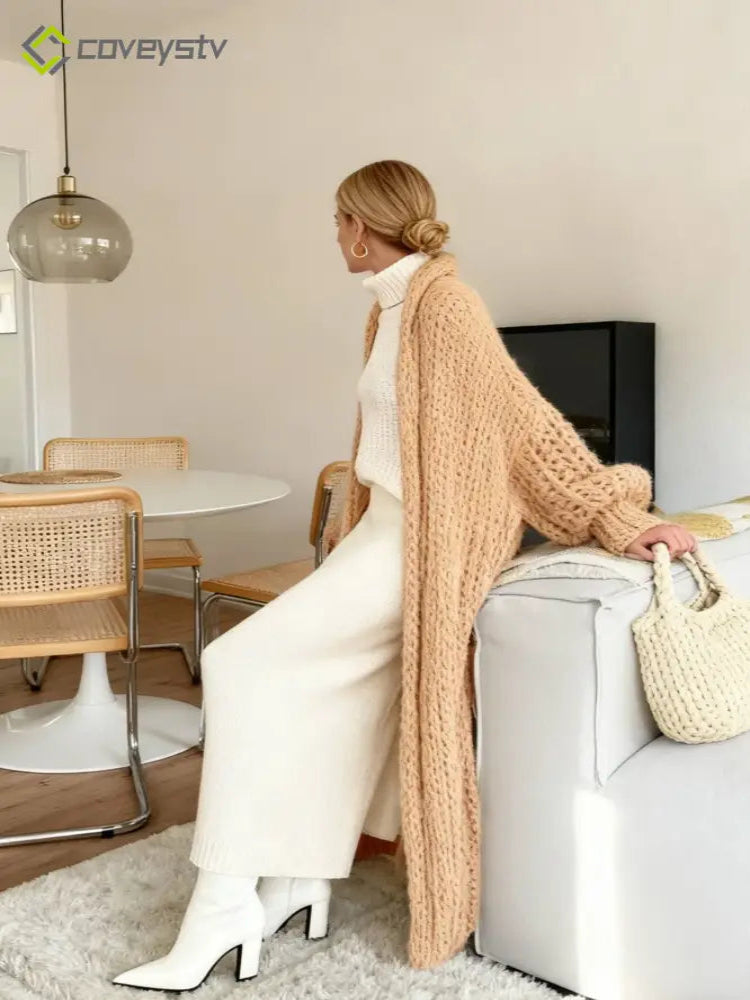 Chunky Knit Openwork Cardigan