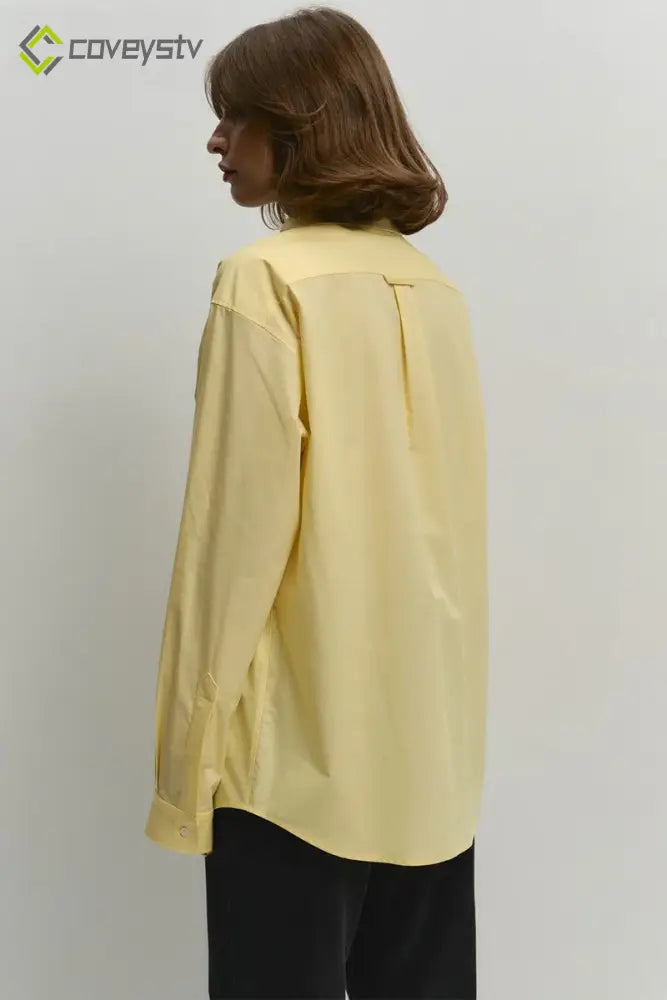 Comfort Fit Yellow Cotton Blouse