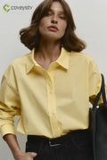 Comfort Fit Yellow Cotton Blouse - Yellow / S