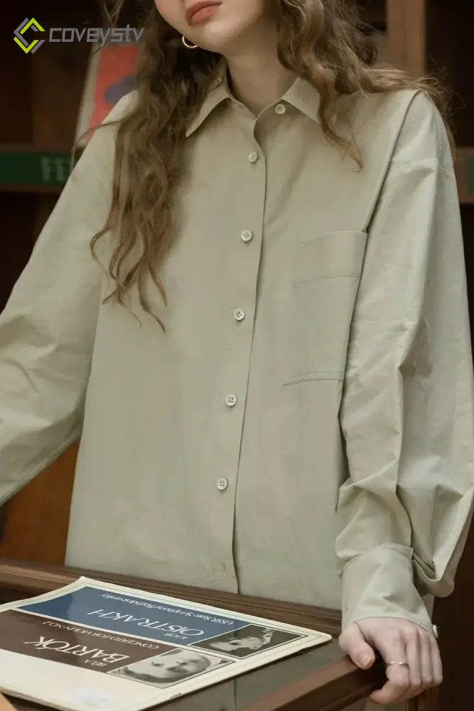 Cotton Oversized Lazy Unique Design Blouse - Apricot / S