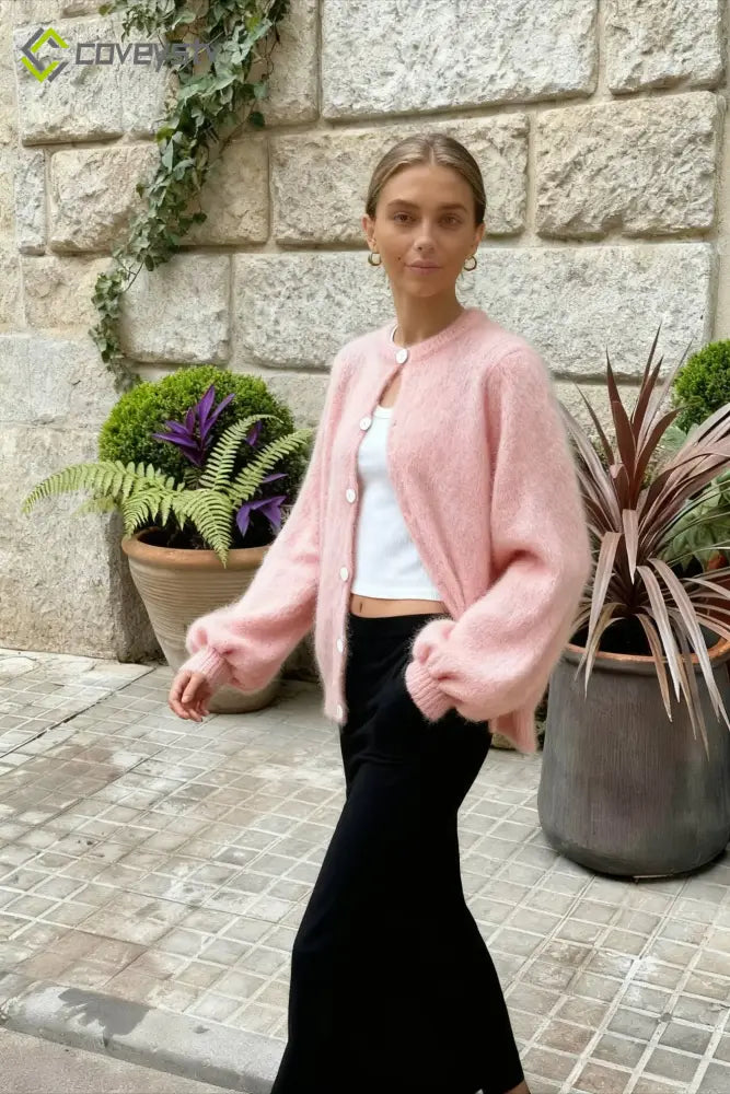 Lightweight Long Sleeve Solid Knit Cardigan