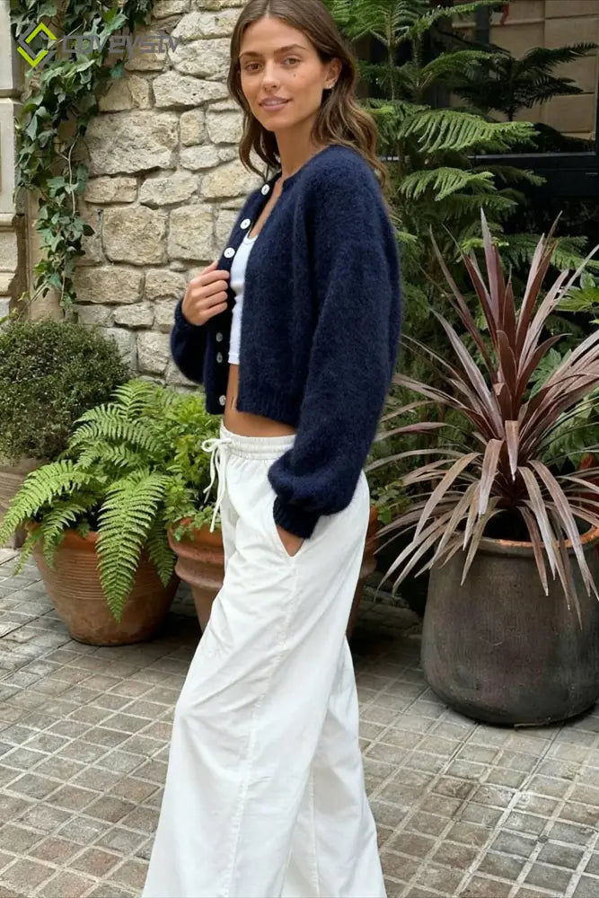 Lightweight Long Sleeve Solid Knit Cardigan