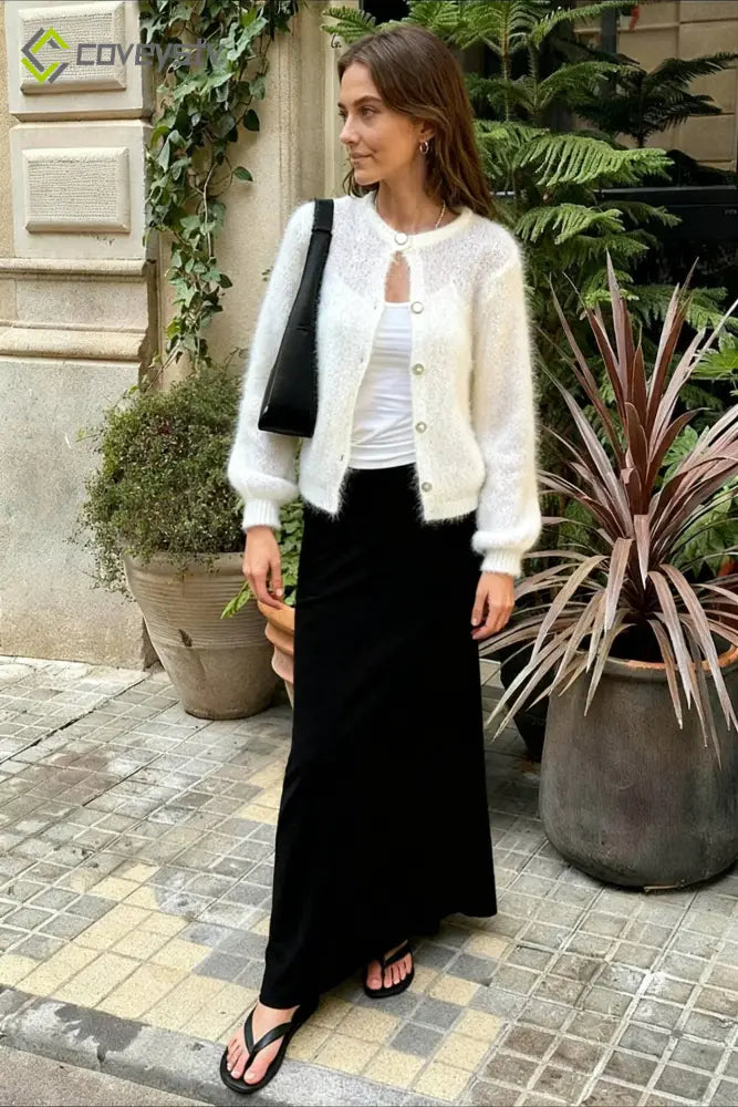 Lightweight Long Sleeve Solid Knit Cardigan