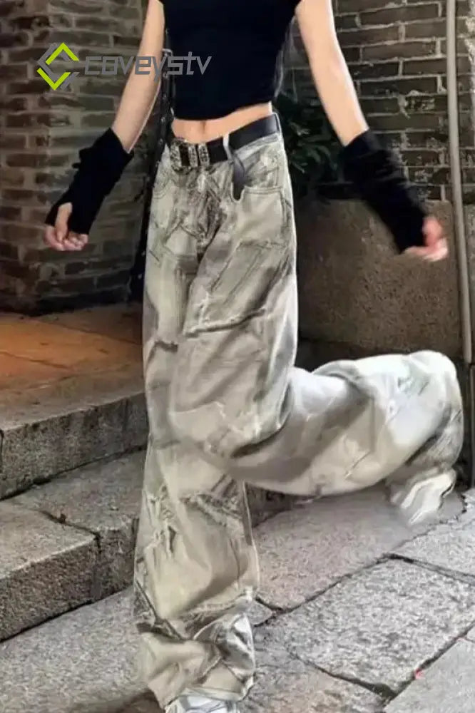 Punk Loose Fit Washed Jeans