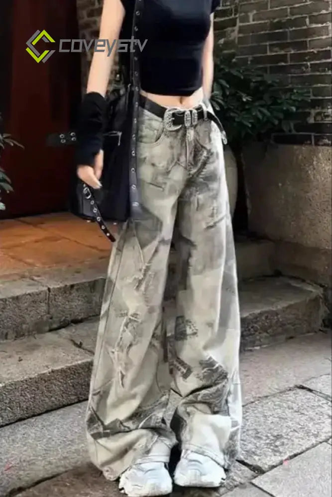 Punk Loose Fit Washed Jeans