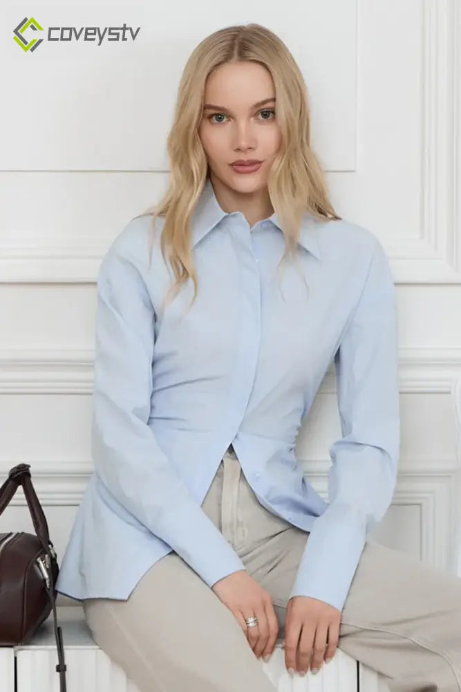 Slim Fit Ruched Waist Blouse