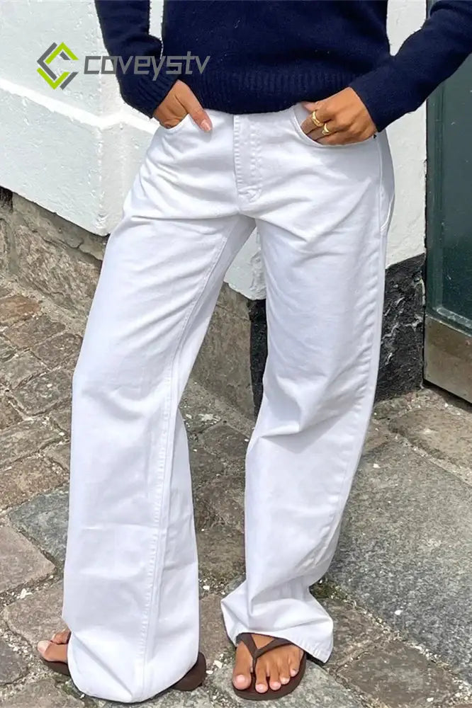 Star Print Loose Wide Leg Jeans