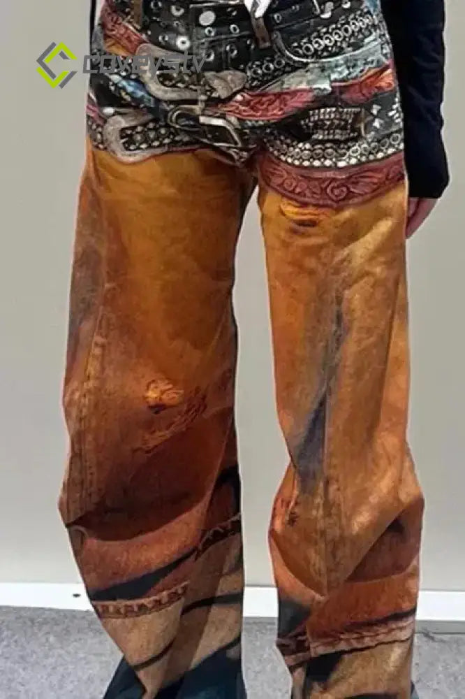 Street Style Abstract Gradient Jeans