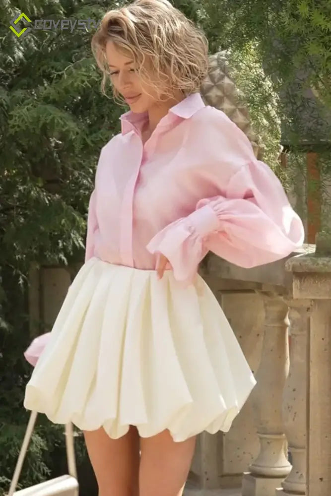 Unique Collared Blush Blouse