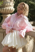 Unique Collared Blush Blouse - Pink / S