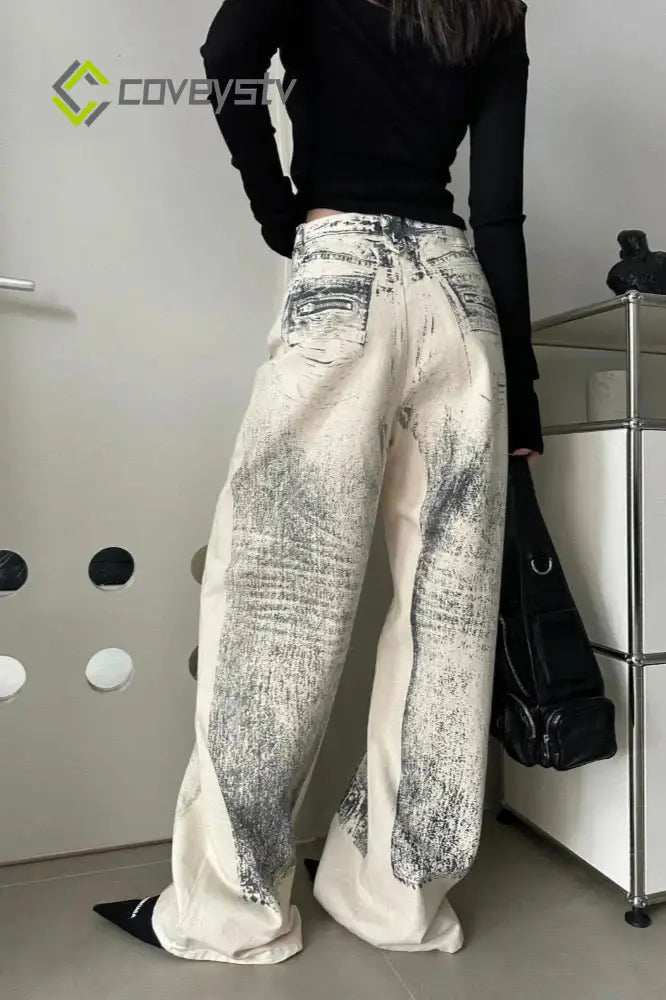 Vintage Straight Tie Dye Jeans
